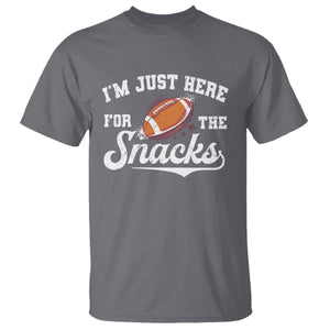 Funny American Football I'm Just Here For The Snacks T Shirt Vintage Star TS11 Charcoal Print Your Wear