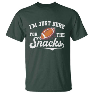 Funny American Football I'm Just Here For The Snacks T Shirt Vintage Star TS11 Dark Forest Green Print Your Wear