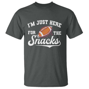 Funny American Football I'm Just Here For The Snacks T Shirt Vintage Star TS11 Dark Heather Print Your Wear