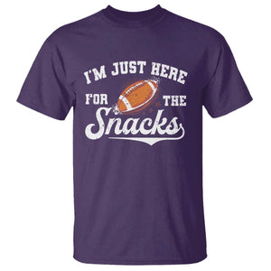 Funny American Football I'm Just Here For The Snacks T Shirt Vintage Star TS11 Purple Print Your Wear
