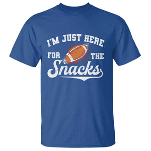 Funny American Football I'm Just Here For The Snacks T Shirt Vintage Star TS11 Royal Blue Print Your Wear