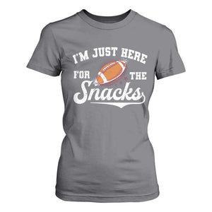 Funny American Football I'm Just Here For The Snacks T Shirt For Women Vintage Star TS11 Charcoal Print Your Wear