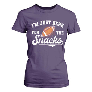 Funny American Football I'm Just Here For The Snacks T Shirt For Women Vintage Star TS11 Purple Print Your Wear