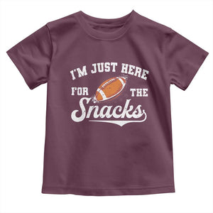 Funny American Football I'm Just Here For The Snacks Toddler T Shirt Vintage Star TS11 Maroon Print Your Wear