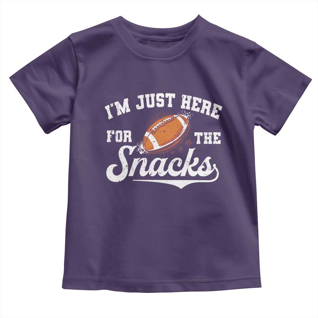 Funny American Football I'm Just Here For The Snacks Toddler T Shirt Vintage Star TS11 Purple Print Your Wear