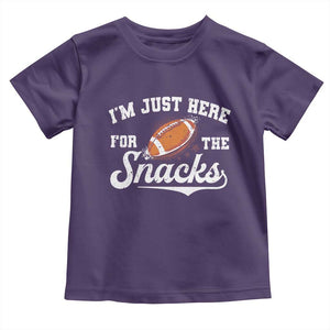 Funny American Football I'm Just Here For The Snacks Toddler T Shirt Vintage Star TS11 Purple Print Your Wear