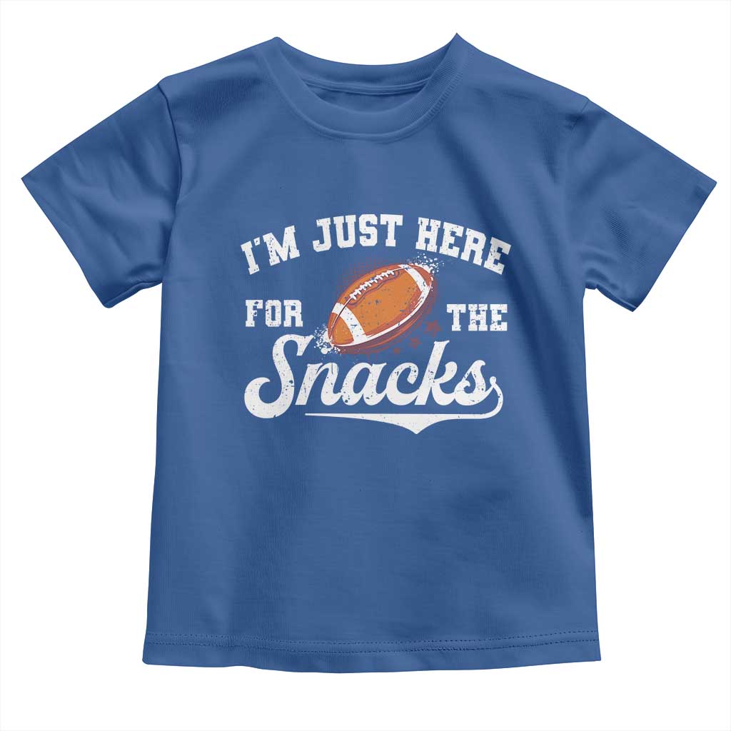 Funny American Football I'm Just Here For The Snacks Toddler T Shirt Vintage Star TS11 Royal Blue Print Your Wear