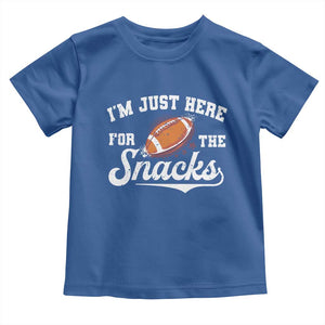 Funny American Football I'm Just Here For The Snacks Toddler T Shirt Vintage Star TS11 Royal Blue Print Your Wear