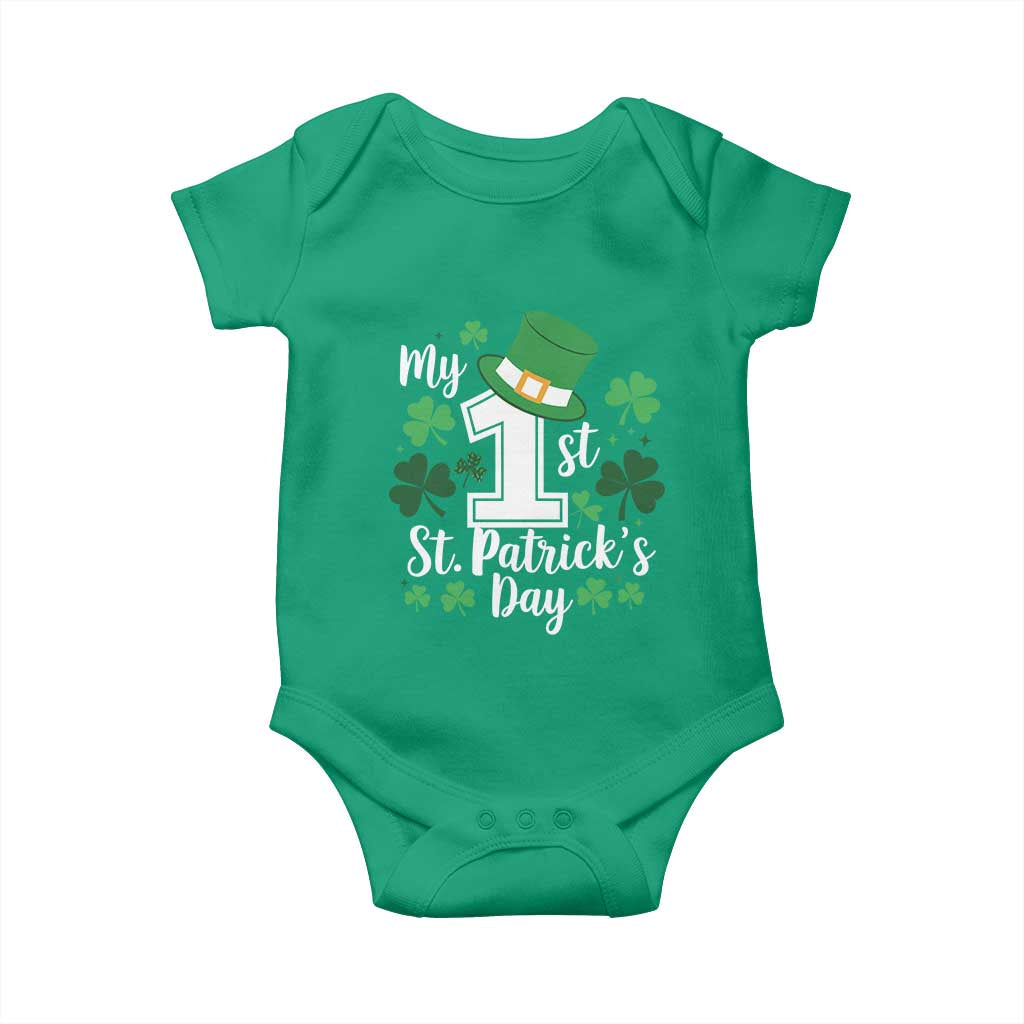 Funny My 1st St Patrick's Day Baby Onesie Shamrock TS11 Irish Green Print Your Wear