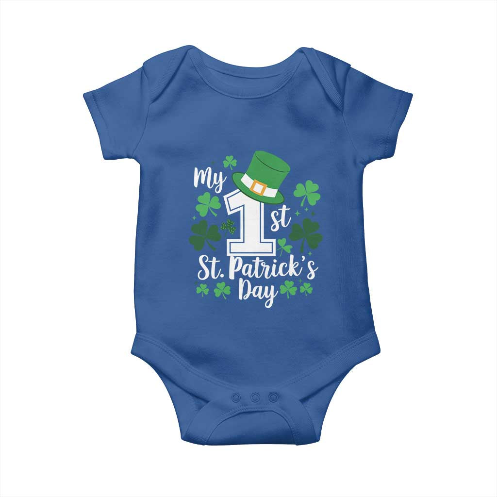 Funny My 1st St Patrick's Day Baby Onesie Shamrock TS11 Royal Blue Print Your Wear