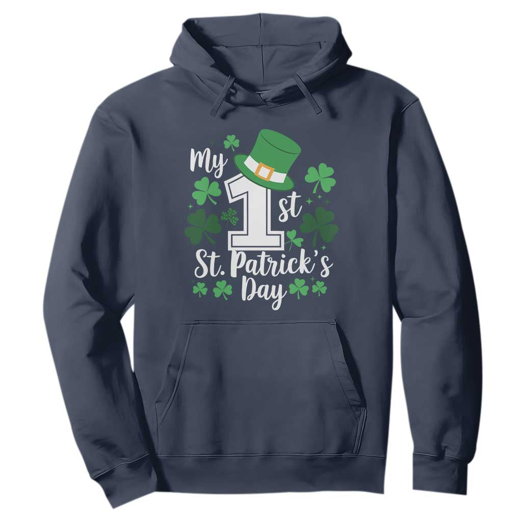 Funny My 1st St Patrick's Day Hoodie Shamrock TS11 Navy Print Your Wear