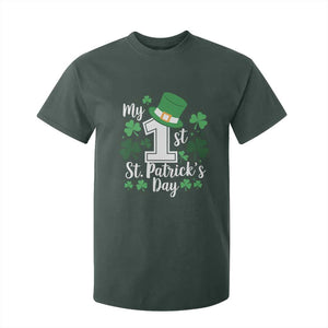 Funny My 1st St Patrick's Day T Shirt For Kid Shamrock TS11 Dark Forest Green Print Your Wear