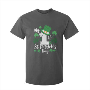 Funny My 1st St Patrick's Day T Shirt For Kid Shamrock TS11 Dark Heather Print Your Wear