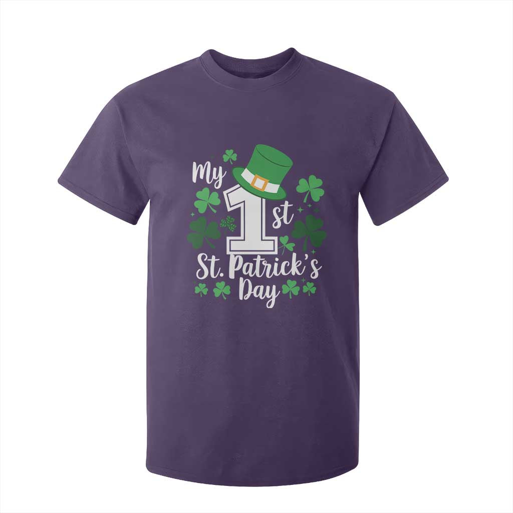 Funny My 1st St Patrick's Day T Shirt For Kid Shamrock TS11 Purple Print Your Wear