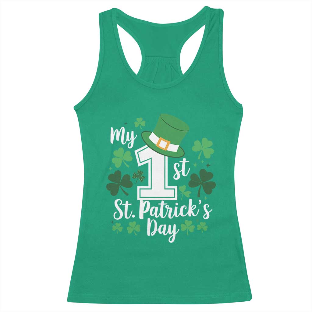 Funny My 1st St Patrick's Day Racerback Tank Top Shamrock TS11 Irish Green Print Your Wear