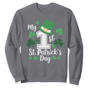 Funny My 1st St Patrick's Day Sweatshirt Shamrock TS11 Charcoal Print Your Wear