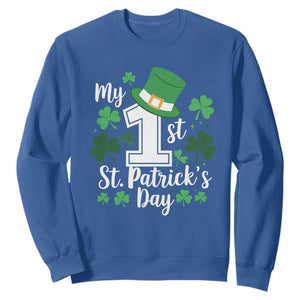 Funny My 1st St Patrick's Day Sweatshirt Shamrock TS11 Royal Blue Print Your Wear