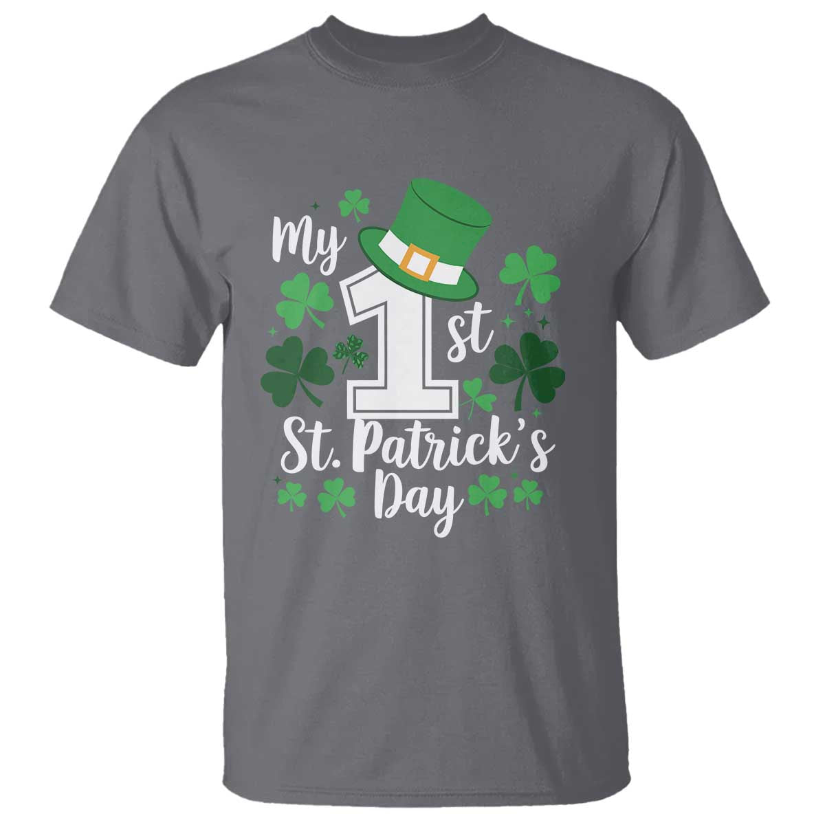 Funny My 1st St Patrick's Day T Shirt Shamrock TS11 Charcoal Print Your Wear