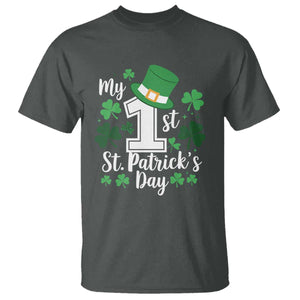 Funny My 1st St Patrick's Day T Shirt Shamrock TS11 Dark Heather Print Your Wear