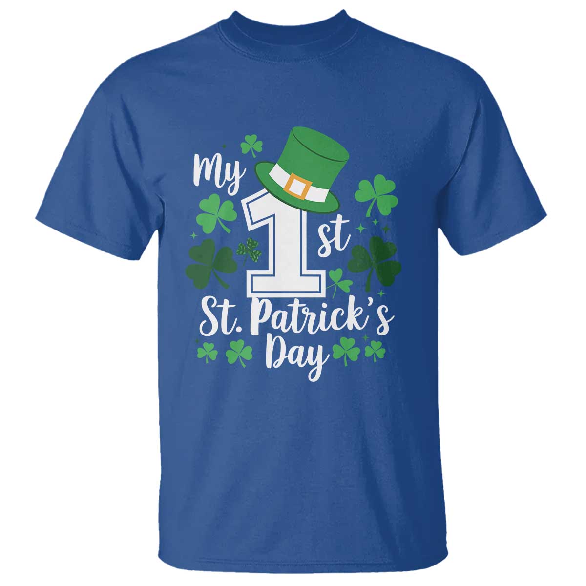 Funny My 1st St Patrick's Day T Shirt Shamrock TS11 Royal Blue Print Your Wear
