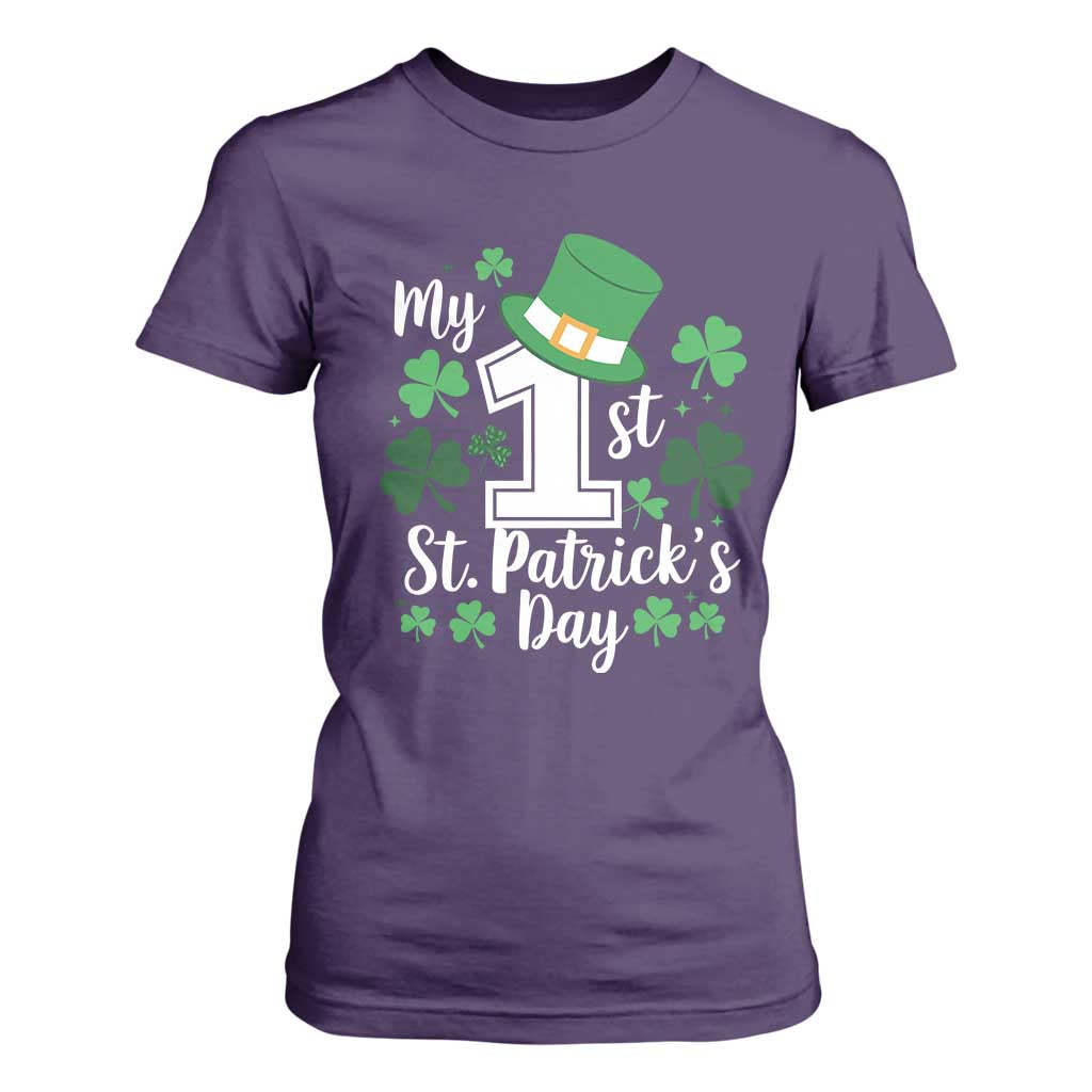 Funny My 1st St Patrick's Day T Shirt For Women Shamrock TS11 Purple Print Your Wear