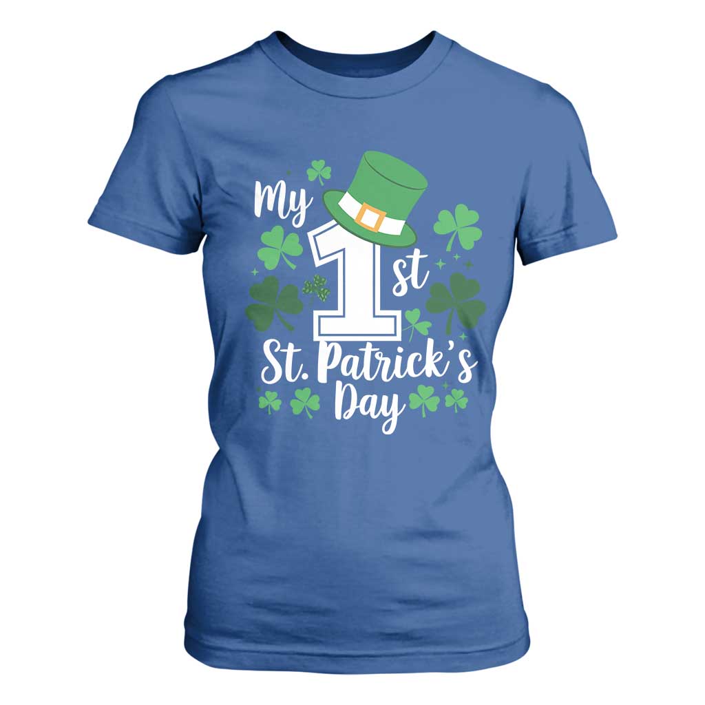 Funny My 1st St Patrick's Day T Shirt For Women Shamrock TS11 Royal Blue Print Your Wear