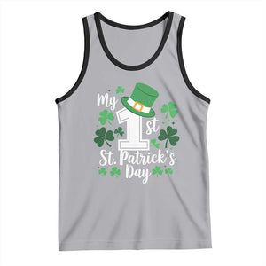 Funny My 1st St Patrick's Day Tank Top Shamrock TS11 Athletic Heather Black Print Your Wear