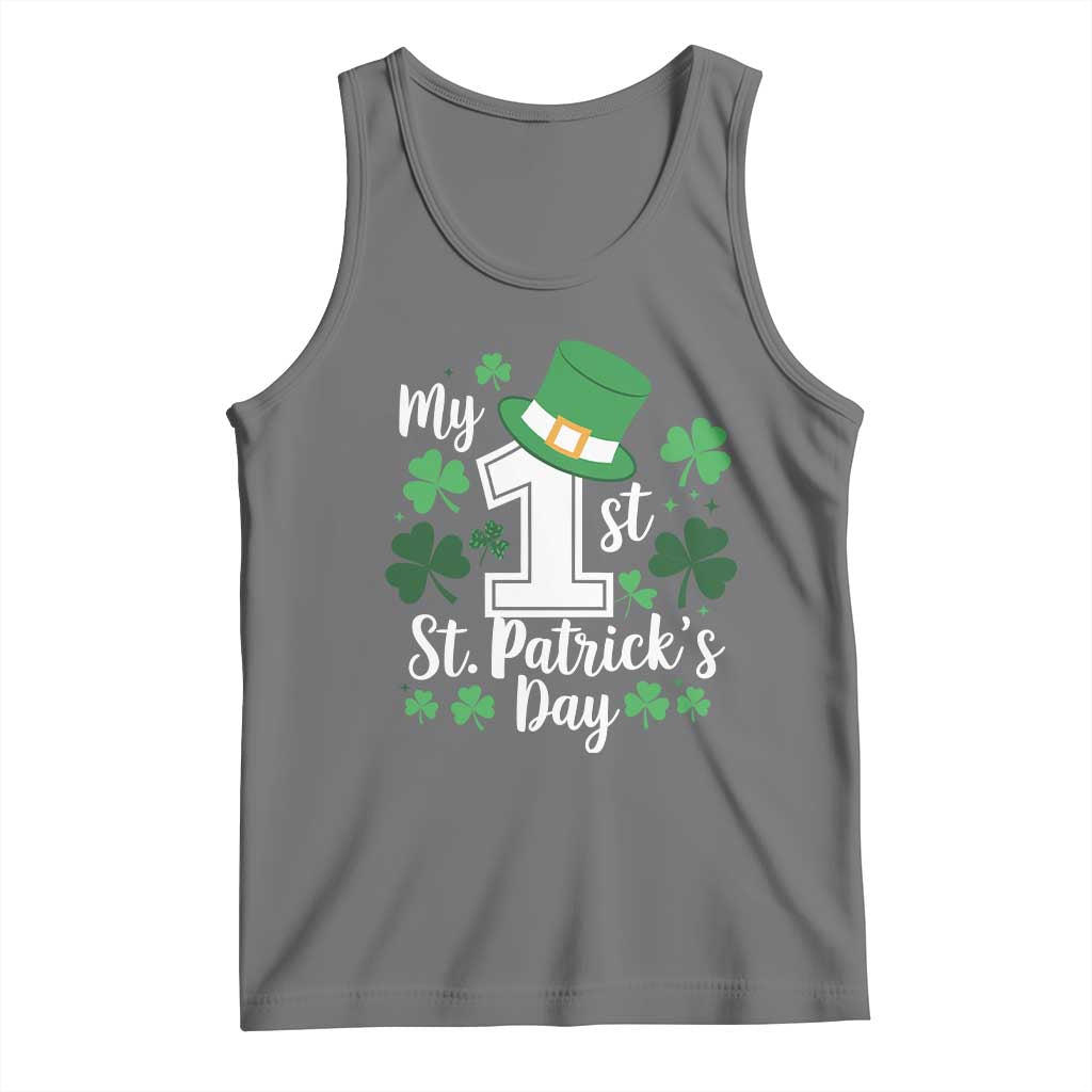 Funny My 1st St Patrick's Day Tank Top Shamrock TS11 Black Heather Print Your Wear