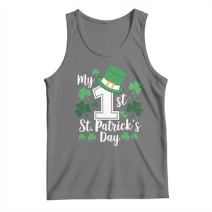 Funny My 1st St Patrick's Day Tank Top Shamrock TS11 Black Heather Print Your Wear