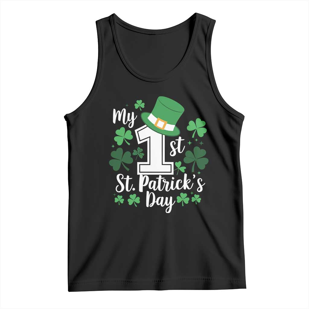 Funny My 1st St Patrick's Day Tank Top Shamrock TS11 Black Print Your Wear