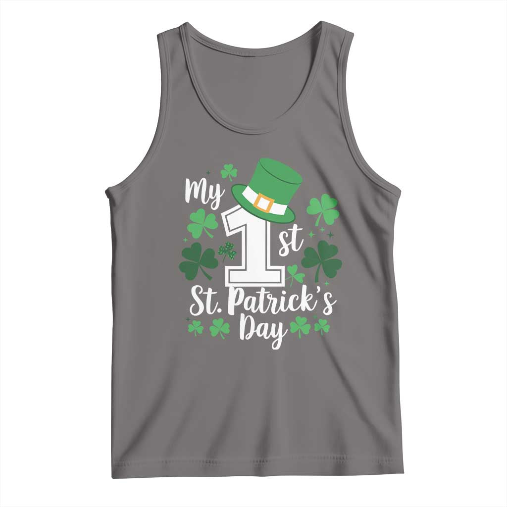 Funny My 1st St Patrick's Day Tank Top Shamrock TS11 Deep Heather Print Your Wear