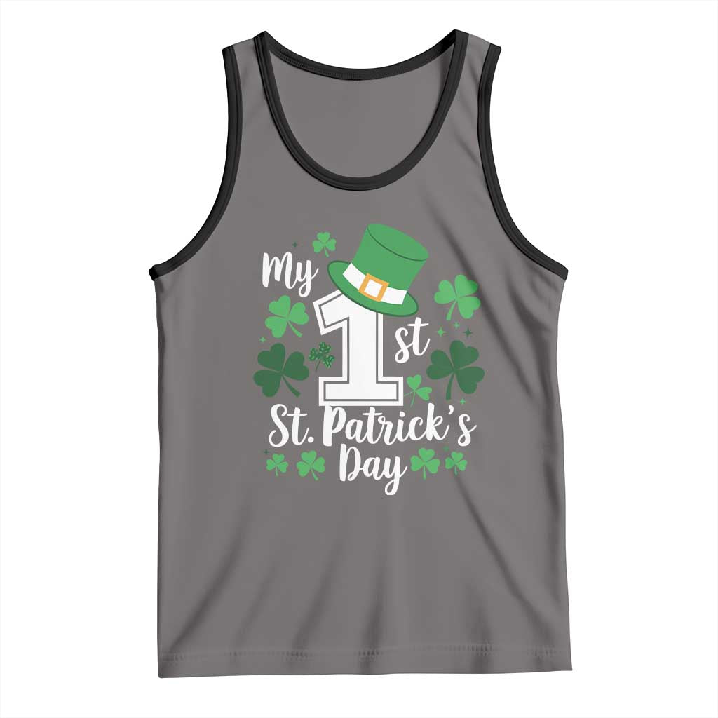 Funny My 1st St Patrick's Day Tank Top Shamrock TS11 Deep Heather Black Print Your Wear