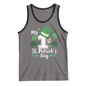 Funny My 1st St Patrick's Day Tank Top Shamrock TS11 Deep Heather Black Print Your Wear