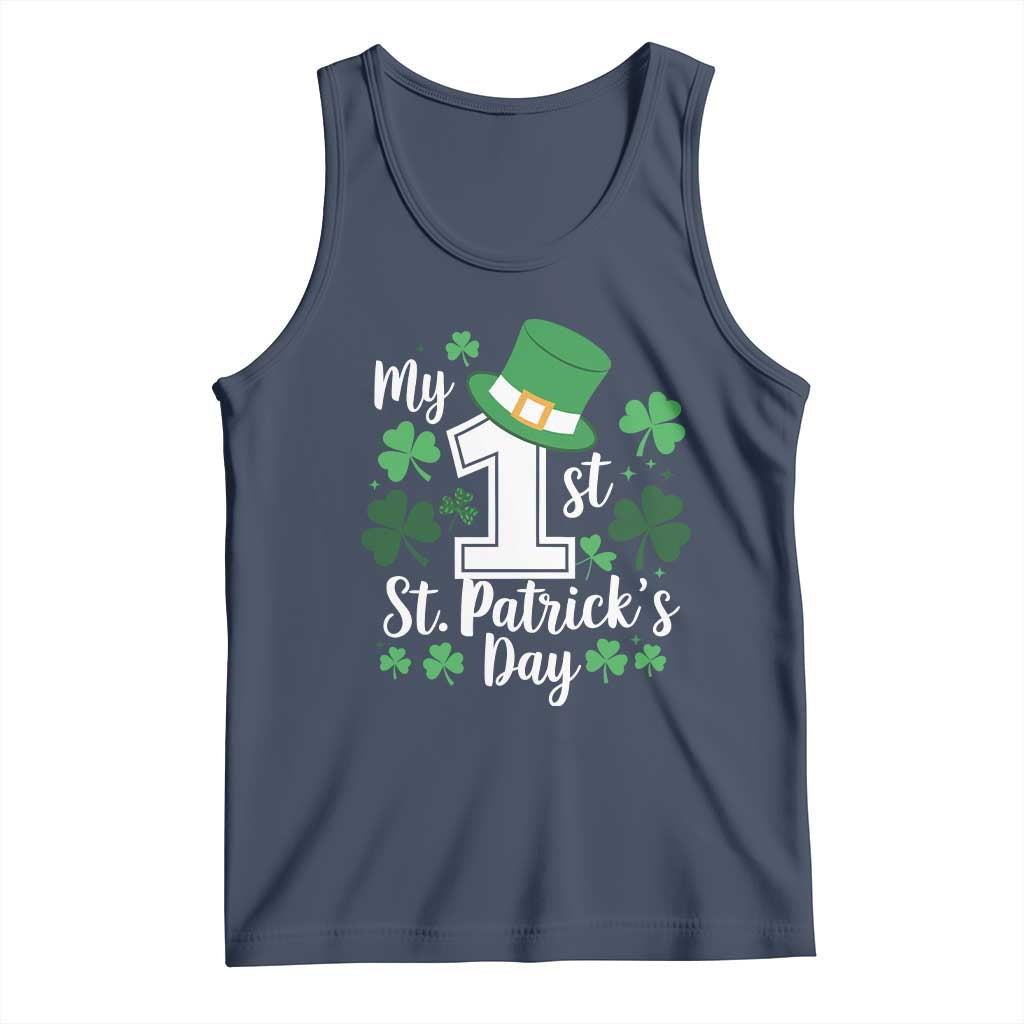 Funny My 1st St Patrick's Day Tank Top Shamrock TS11 Navy Print Your Wear