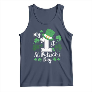 Funny My 1st St Patrick's Day Tank Top Shamrock TS11 Navy Print Your Wear