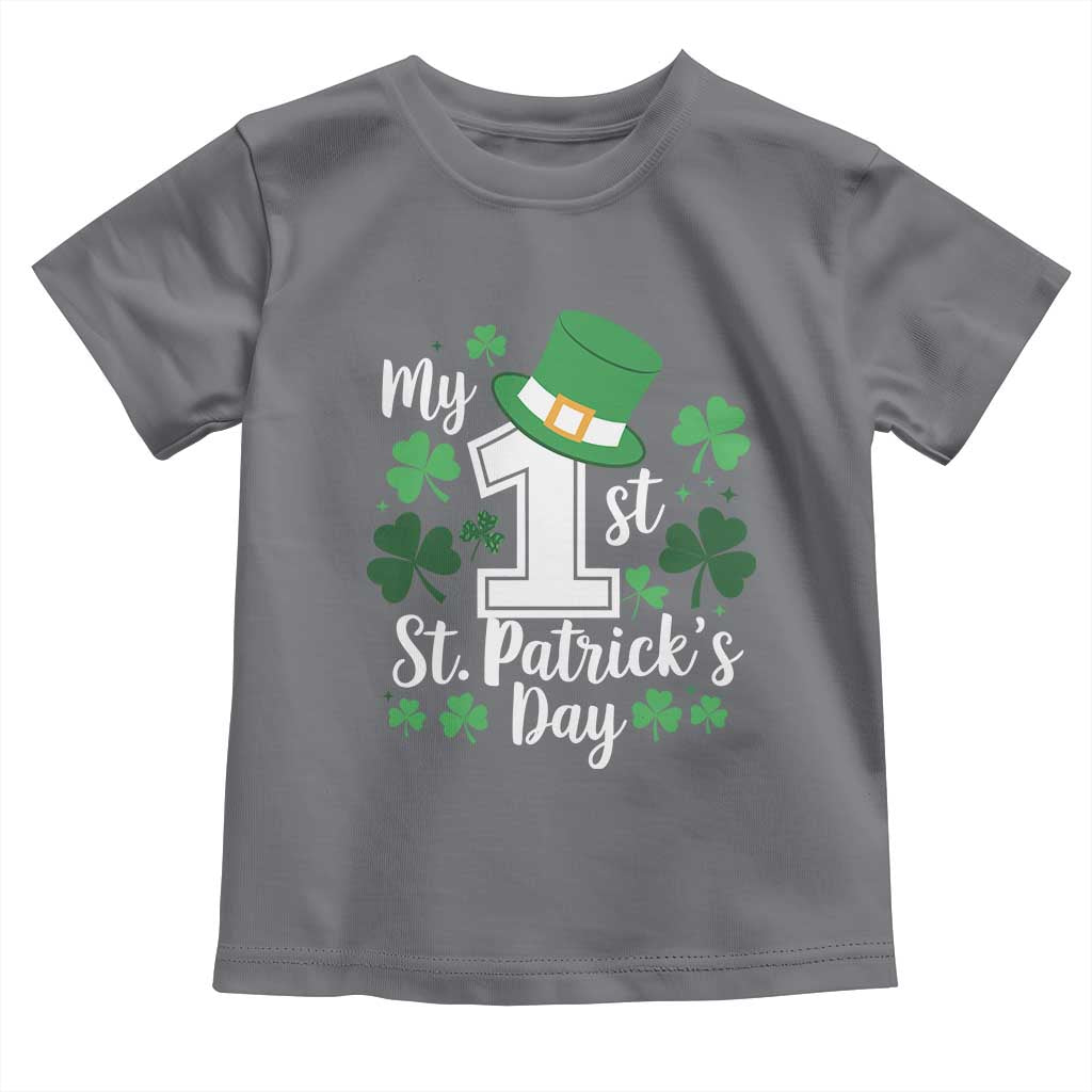 Funny My 1st St Patrick's Day Toddler T Shirt Shamrock TS11 Charcoal Print Your Wear