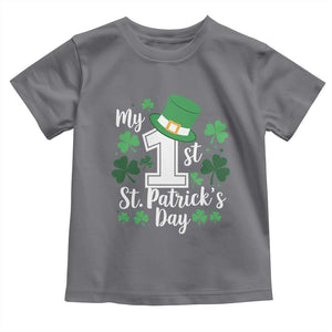 Funny My 1st St Patrick's Day Toddler T Shirt Shamrock TS11 Charcoal Print Your Wear