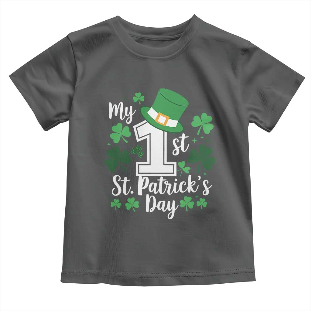 Funny My 1st St Patrick's Day Toddler T Shirt Shamrock TS11 Dark Heather Print Your Wear