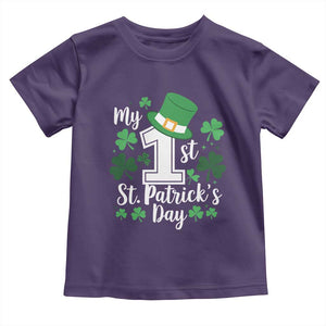 Funny My 1st St Patrick's Day Toddler T Shirt Shamrock TS11 Purple Print Your Wear