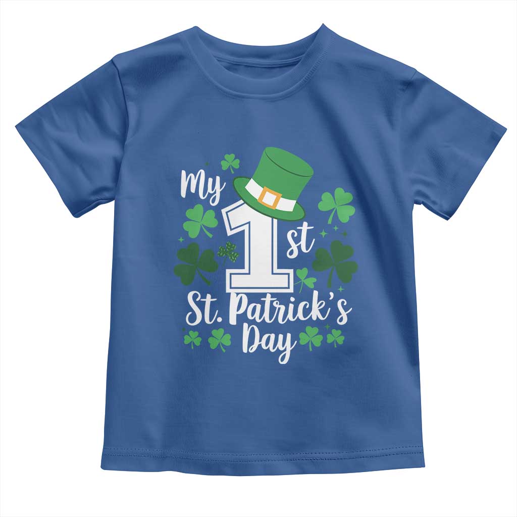 Funny My 1st St Patrick's Day Toddler T Shirt Shamrock TS11 Royal Blue Print Your Wear