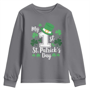 Funny My 1st St Patrick's Day Youth Sweatshirt Shamrock TS11 Charcoal Print Your Wear