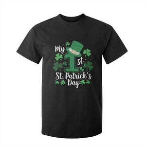 Funny My 1st St Patrick's Day T Shirt For Kid Shamrock Glitter Print TS11 Black Print Your Wear