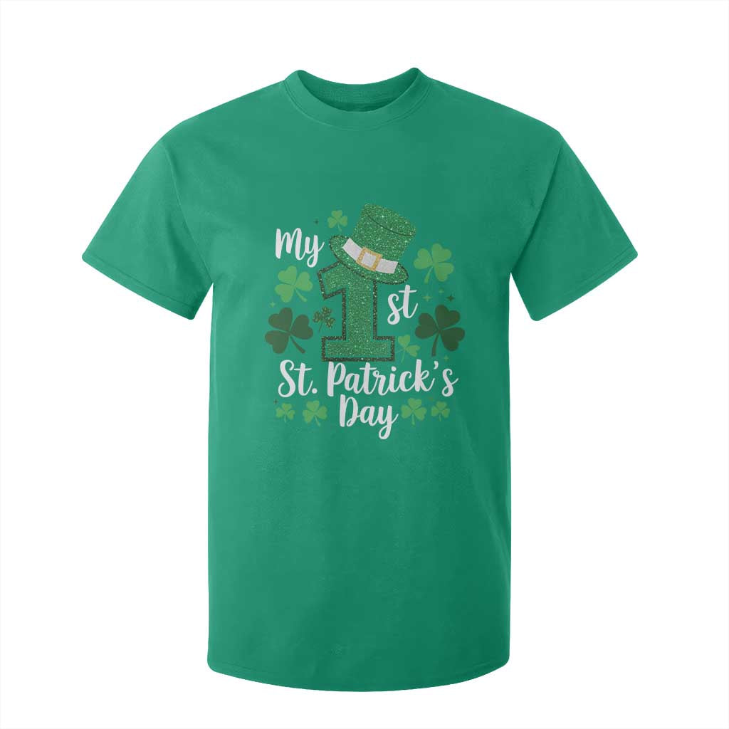Funny My 1st St Patrick's Day T Shirt For Kid Shamrock Glitter Print TS11 Irish Green Print Your Wear