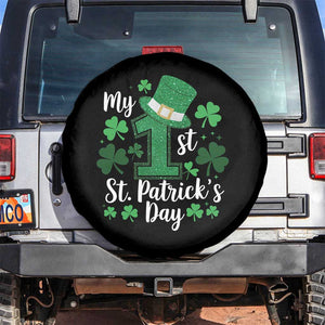 Funny My 1st St Patrick's Day Spare Tire Cover Shamrock Glitter Print TS11 No hole Black Print Your Wear