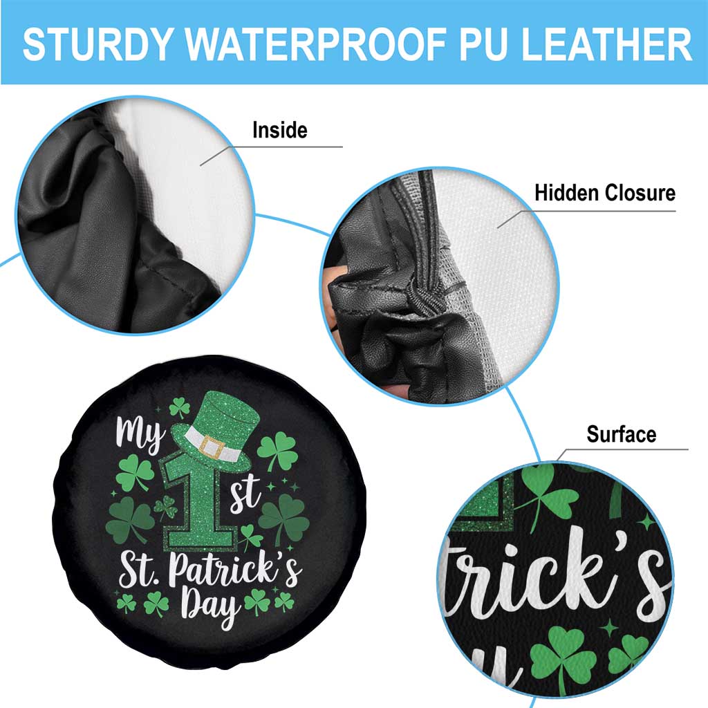 Funny My 1st St Patrick's Day Spare Tire Cover Shamrock Glitter Print TS11 Print Your Wear