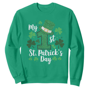 Funny My 1st St Patrick's Day Sweatshirt Shamrock Glitter Print TS11 Irish Green Print Your Wear