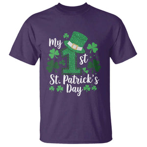 Funny My 1st St Patrick's Day T Shirt Shamrock Glitter Print TS11 Purple Print Your Wear