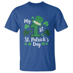 Funny My 1st St Patrick's Day T Shirt Shamrock Glitter Print TS11 Royal Blue Print Your Wear