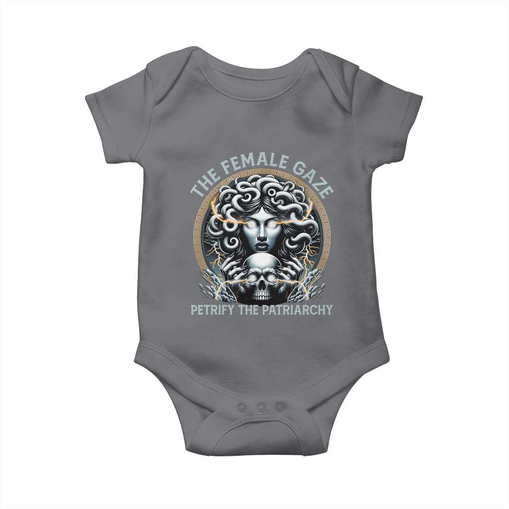 The Female Gaze Petrify The Patriarchy Baby Onesie Feminist TS11 Charcoal Print Your Wear