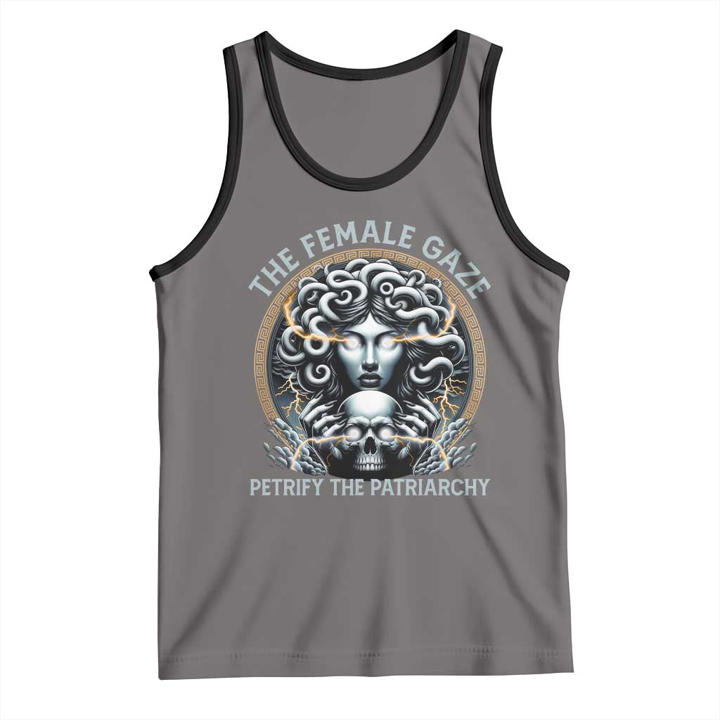 The Female Gaze Petrify The Patriarchy Tank Top Feminist TS11 Deep Heather Black Print Your Wear
